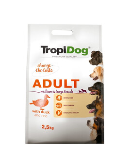 TROPIDOG Premium Adult M&L Duck&Rice 2,5kg