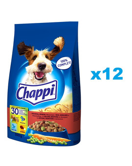 CHAPPI Aliments secs avec du bœuf 12x500g pour les chiens adultes