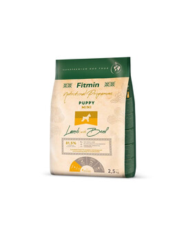 FITMIN Dog Mini Puppy Lamb&Beef 2,5 kg au boeuf et agneau pour les chiots de petite race