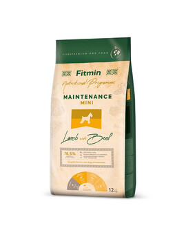 FITMIN Dog Nutritional Programme Mini Maintenance Lamb&Beef 12 kg pour les chiens adultes de petite race