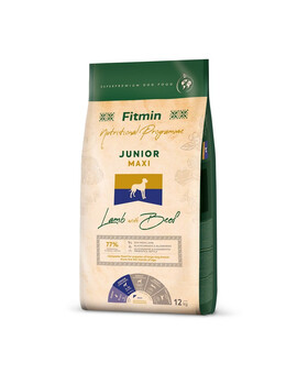 FITMIN Dog Nutritional Programme Maxi Junior Lamb&Beef 12 kg pour les chiots de grande race