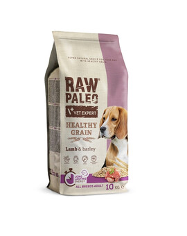 VETEXPERT RAW PALEO Heathy Grain Adult Lamb - Croquettes d'agneau pour chiens adultes - 10 kg