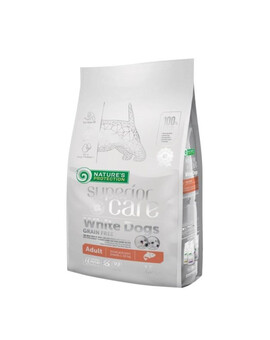 NATURES PROTECTION SUPERIOR CARE White Dogs Grain Free Salmon Adult Small and Mini Breeds - 1,5 kg - au saumon pour chiens adultes de petites races à pelage blanc