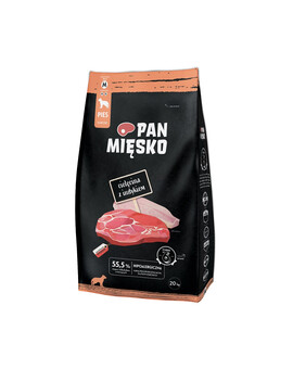 PAN MIĘSKO - Veau et dinde pour chiens adultes de tailles moyennes - M 20kg