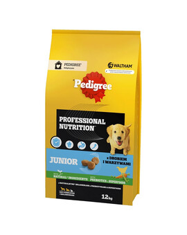 PEDIGREE Junior Professional Nutrition 12 kg avec de la volaille et des légumes pour les chiots de grande et moyenne taille