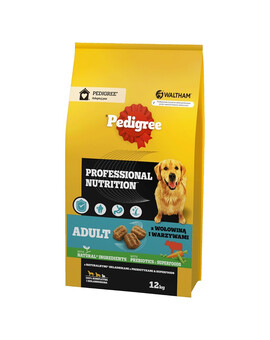 PEDIGREE Adult Professional Nutrition - au bœuf et aux légumes pour chiens de grandes et moyennes tailles - 12 kg