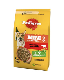 PEDIGREE Adult Mini 2 kg avec du bœuf et des légumes pour chiens de petites races