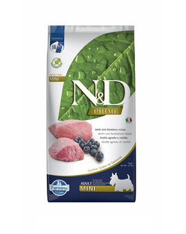 FARMINA N&D Prime Lamb & Blueberry Adult Mini - Agneau & Myrtille pour chiens adultes de petites races - 7 kg
