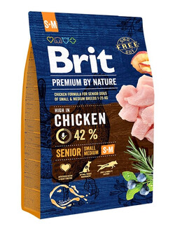 BRIT Premium By Nature Senior Small Medium S+M - Poulet pour chiens âgés de petites et moyennes races - 3 kg