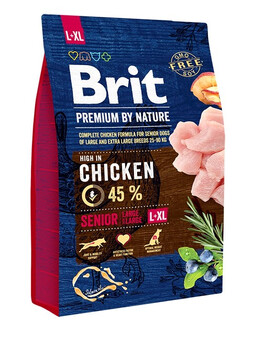 BRIT Premium By Nature Senior Large Extra Large L+XL - Poulet pour chiens âgés de grandes et très grandes races - 3 kg