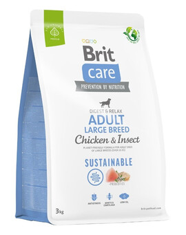 BRIT CARE Sustainable Adult Large breed chicken insekt - poulet & insectes pour chiens adultes de grandes races - 3 kg