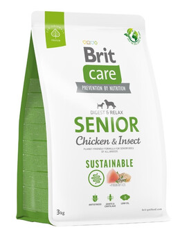 BRIT CARE Sustainable Senior chicken insect -  poulet & insectes pour chiens âgés - 3 kg