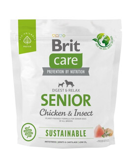 BRIT CARE Sustainable Senior chicken insect -  poulet & insectes pour chiens âgés - 1 kg