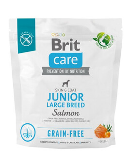 BRIT Care - Croquettes avec saumon sans céréales pour chiots de grandes races - 1 kg