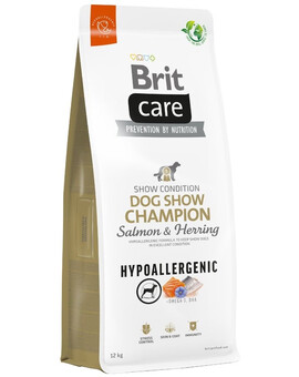 BRIT Care Hypoallergenic Dog Show Champion - Croquettes hypoallergéniques de saumon et hareng pour chiens de concours - 12 kg