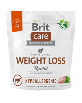 BRIT Care Hypoallergenic - Croquettes hypoallergénique de lapin et riz pour chiens avec des problèmes de surpoids - 1 kg