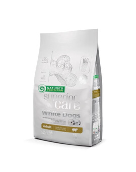 NATURES PROTECTION Superior Care White Dogs Lamb Adult Small and Mini Breeds - 10 kg - avec agneau pour petits chiens à pelage blanc