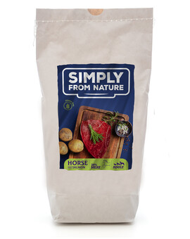 SIMPLY FROM NATURE Croquettes au cheval et saumon cuit au four pour chiens 1,2 kg