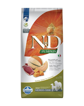 FARMINA N&D Pumpkin Duck & Cantaloupe Adult Medium & Maxi 12 kg - Canard, potiron & melon cantaloup pour chiens adultes de moyennes et grandes races