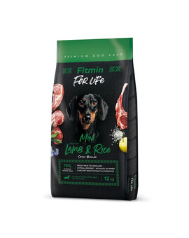 FITMIN dog For Life Lamb & Rice Mini - Agneau&Riz pour chiens adultes de petite race - 12 kg