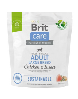 BRIT CARE Sustainable Adult Large breed chicken insekt - poulet & insectes pour chiens adultes de grandes races - 1kg