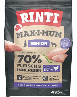 RINTI MAX-I-MUM Senior Chicken - au poulet pour chiens âgés - 4 kg