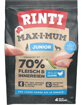 RINTI MAX-I-MUM Junior Chicken - avec du poulet pour chiots - 4 kg