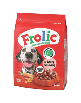 FROLIC Naturally Irresistible Nourriture complète pour chiens adultes avec du boeuf frais 2,6 kg