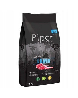 PIPER - nourriture sèche avec agneau pour chiens - 12 kg