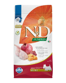 FARMINA N&D Pumpkin Dog Adult mini Quail, pumpkin, pomegranate - caille, citrouille & pomme grenade pour chiens de petites races - 2 kg