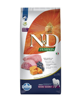 FARMINA N&D Pumpkin Dog Adult Giant Maxi lamb & bluberry 12 kg - Agneau, Potiron & Myrtilles pour chiens adultes de grande race