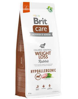 BRIT Care Hypoallergenic Weight Loss Rabbit - Croquettes hypoallergéniques de lapin et riz pour chiens en surpoids - 12 kg