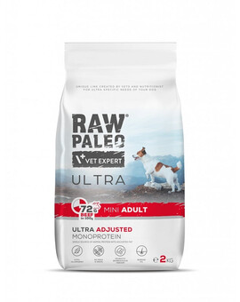 VETEXPERT RAW PALEO Ultra Beef Mini Adult - Croquettes de  viande de bœuf pour chiens adultes de petites races - 2kg