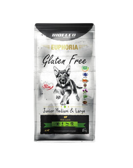 BIOFEED EUPHORIA Gluten Free Avec de l'agneau pour les chiots de moyenne et grande race 2 kg