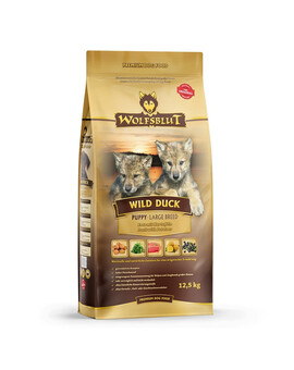 WOLFSBLUT Wild Duck Large Breed Puppy nourriture sèche pour chiots de grande race avec du canard 12.5 kg