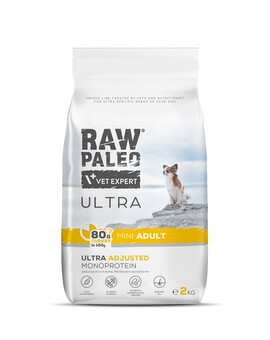 VETEXPERT RAW PALEO Ultra Turkey Mini Adult - Croquettes  avec dinde pour chiens adultes de petites races - 2 kg
