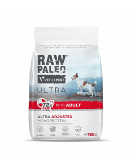 VETEXPERT RAW PALEO Ultra Beef Mini Adult - Croquettes de  viande de bœuf pour chiens adultes de petites races - 750g