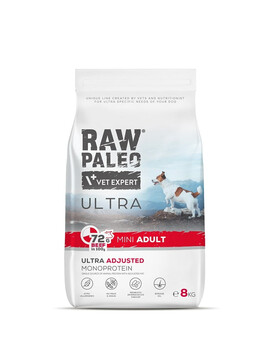 VETEXPERT RAW PALEO Ultra Beef Mini Adult - Croquettes de  viande de bœuf pour chiens adultes de petites races - 8kg