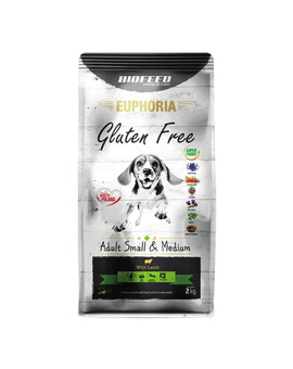 BIOFEED EUPHORIA Gluten Free Avec de l'agneau pour les chiens de petite et moyenne taille 2 kg