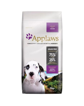 APPLAWS Large Breed Puppy Chicken - Croquettes de poulet et légumes, sans céréales, pour chiots de grandes races - 15 kg