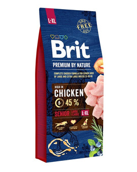 BRIT Premium By Nature Senior Large Extra Large L+XL - Poulet pour chiens âgés de grandes et très grandes races - 15 kg