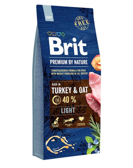 BRIT Premium By Nature Light - Dinde & avoine pour chiens en surpoids - 15 kg