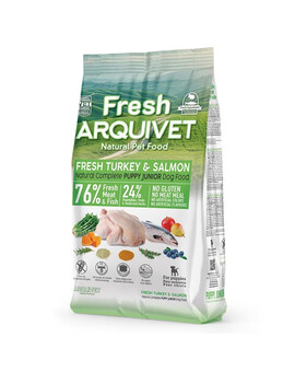 ARQUIVET Fresh Puppy Junior Nourriture semi-humide pour chiots Dinde et saumon 2,5 kg
