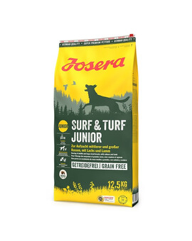 JOSERA Surf Turf Junior 12,5 kg alimentation sans céréales avec saumon et agneau pour chiots