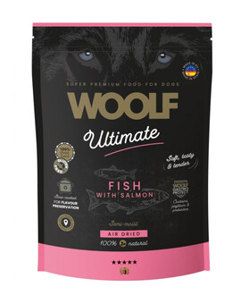 WOOLF Ultimate Soft Adult Dog Fish with Salmon 1 kg sans céréales, aliment semi-humide pour chiens avec poisson et saumon