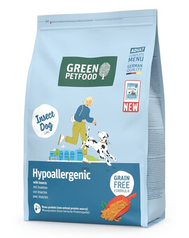 GREEN PETFOOD InsectDog Hypoallergenic alimentation sans céréales à base de protéines d'insectes pour chiens 3kg