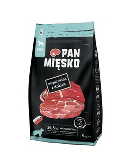 PAN MIĘSKO Wieprzowina z dzikiem dla ras średnich chrupki M 9 kg