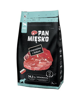 PAN MIĘSKO Porc et sanglier – Croquettes pour chiens XL 3 kg