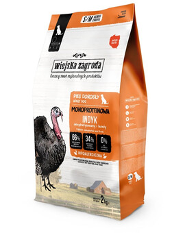 WIEJSKA ZAGRODA Monoprotéine Dinde – Croquettes pour chiens S/M 2 kg
