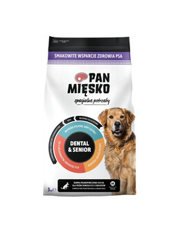 PAN MIĘSKO Besoins Spéciaux Dental et Senior pour chiens adultes et âgés croquettes M 3 kg